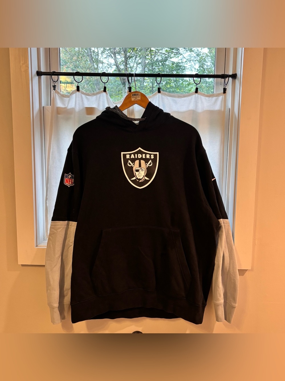 Nike Las Vegas Raiders Hoodie Sweatshirt NFL Football Team Logo Black Mens L